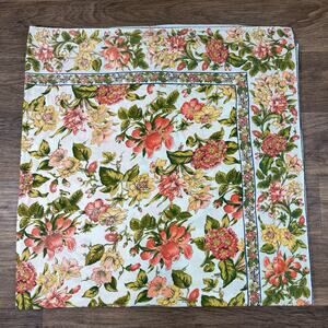 56" X 112” April Cornell Blue Floral Long Cotton Tablecloth Multicolor